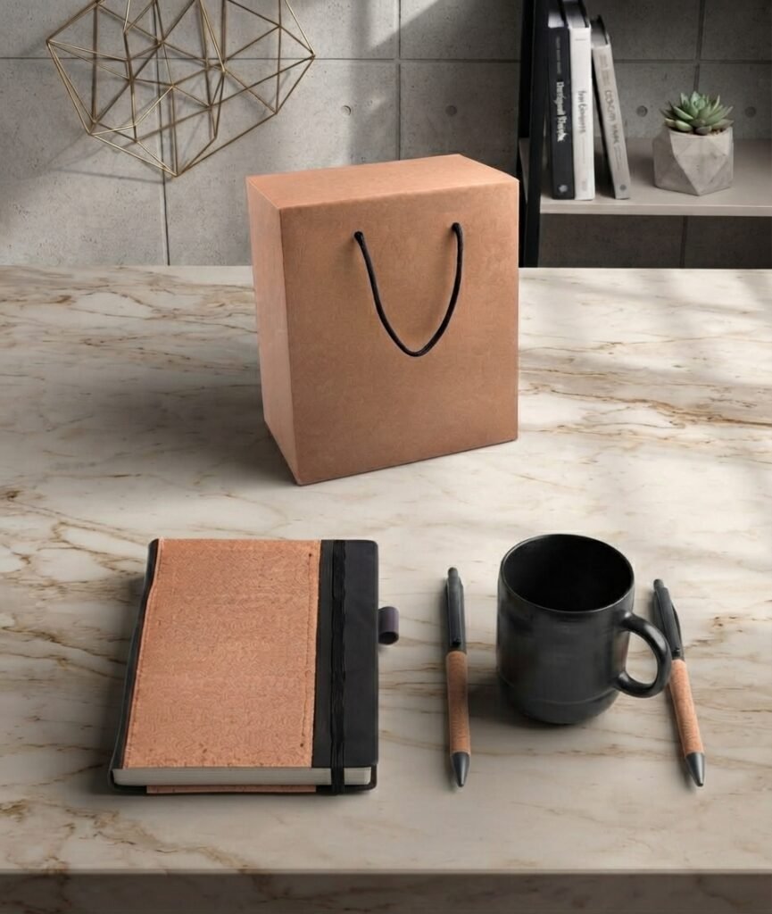Notebook, Pen & Mug Gift Set with Paper Gift Bag – Office & Corporate Gift Set