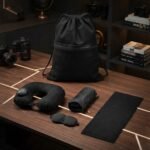 Travel Comfort Set with Drawstring Bag, Neck Pillow and Microfiber Towel 2