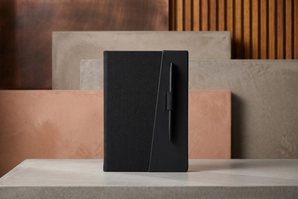 SlateLine Notebook with Matching Pen – Charcoal Black Journal
