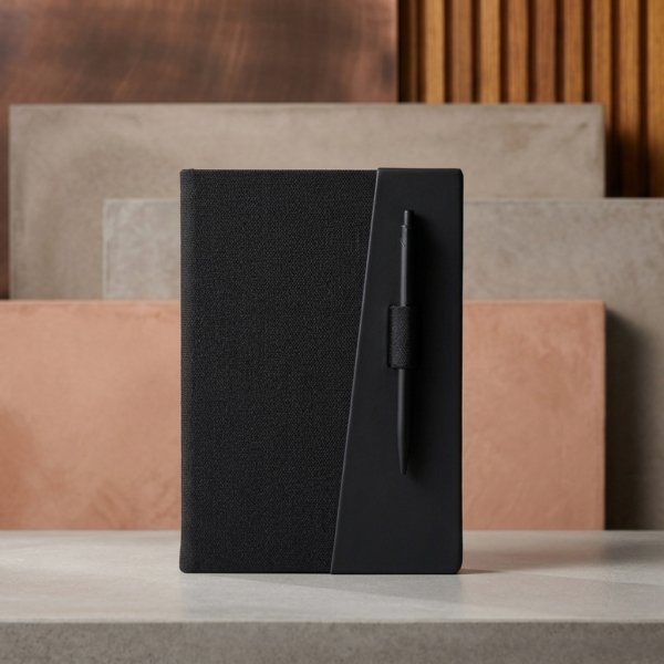 SlateLine Notebook with Matching Pen – Charcoal Black Journal