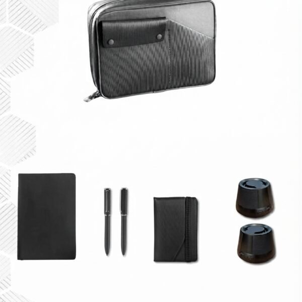 Corporate Gift Set with A6 Notebook, Pen, Cardholder, Magnetic Speaker and Hand Bag