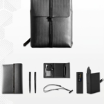 Corporate Gift Set with Organizer, Pen Set, Long Cable Strap, 9000mAh Power Bank and Leather Backpack 1
