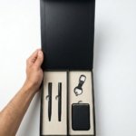 Luxury Black 5-in-1 Office Gift Set with Notebook, 2 Pens, Keychain and Card Holder 2