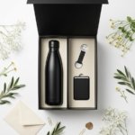 Royal Black Corporate Gift Set with Thermal Bottle, Notebook, Pen, Keychain and Cardholder 2